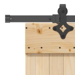vidaXL Ușă glisantă cu set de feronerie 85x210 cm, lemn masiv de pin vidaXL Ușă glisantă cu set de feronerie 85x210 cm, lemn masiv de pin