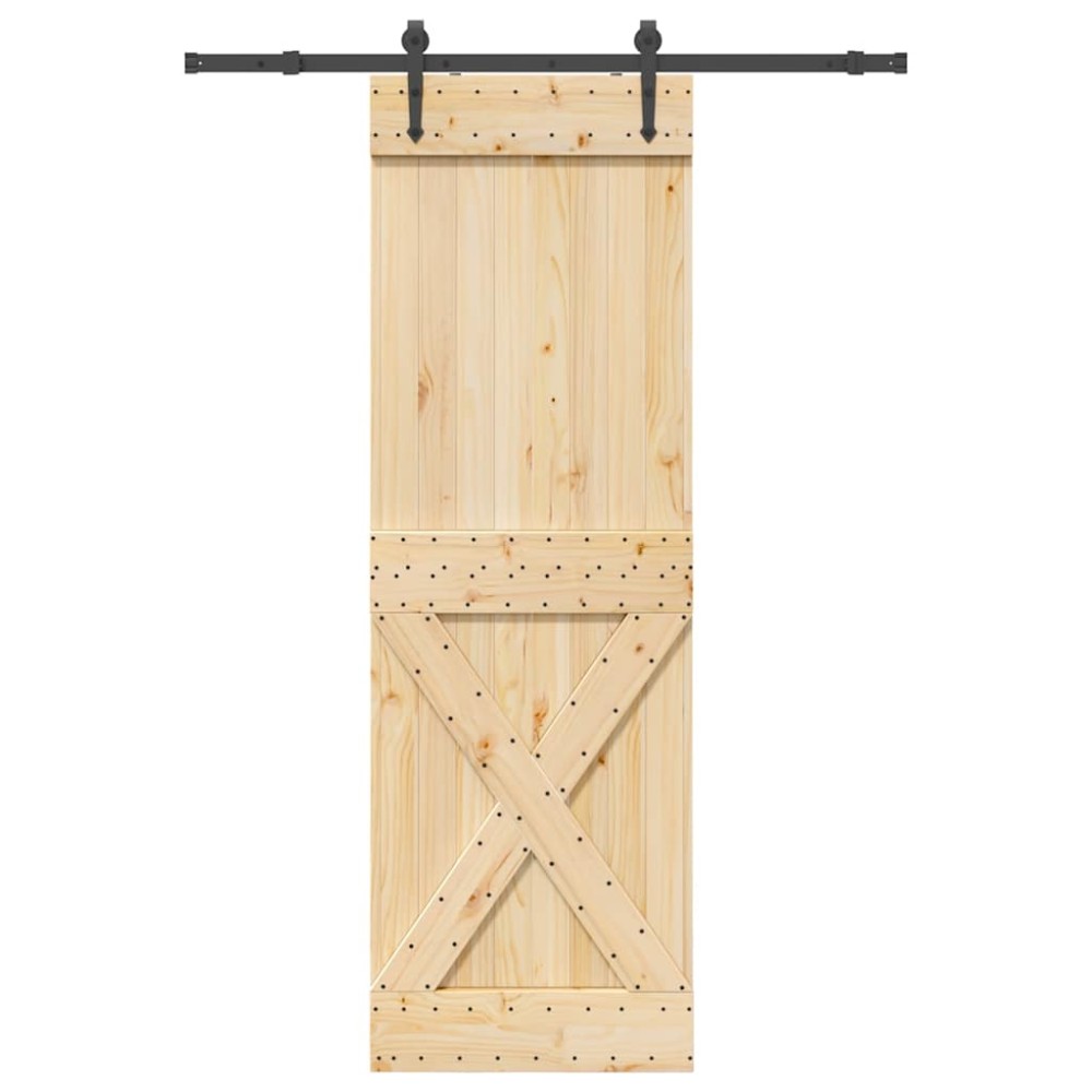 vidaXL Ușă glisantă cu set de feronerie 70x210 cm, lemn masiv de pin