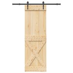 vidaXL Ușă glisantă cu set de feronerie 70x210 cm, lemn masiv de pin vidaXL Ușă glisantă cu set de feronerie 70x210 cm, lemn masiv de pin