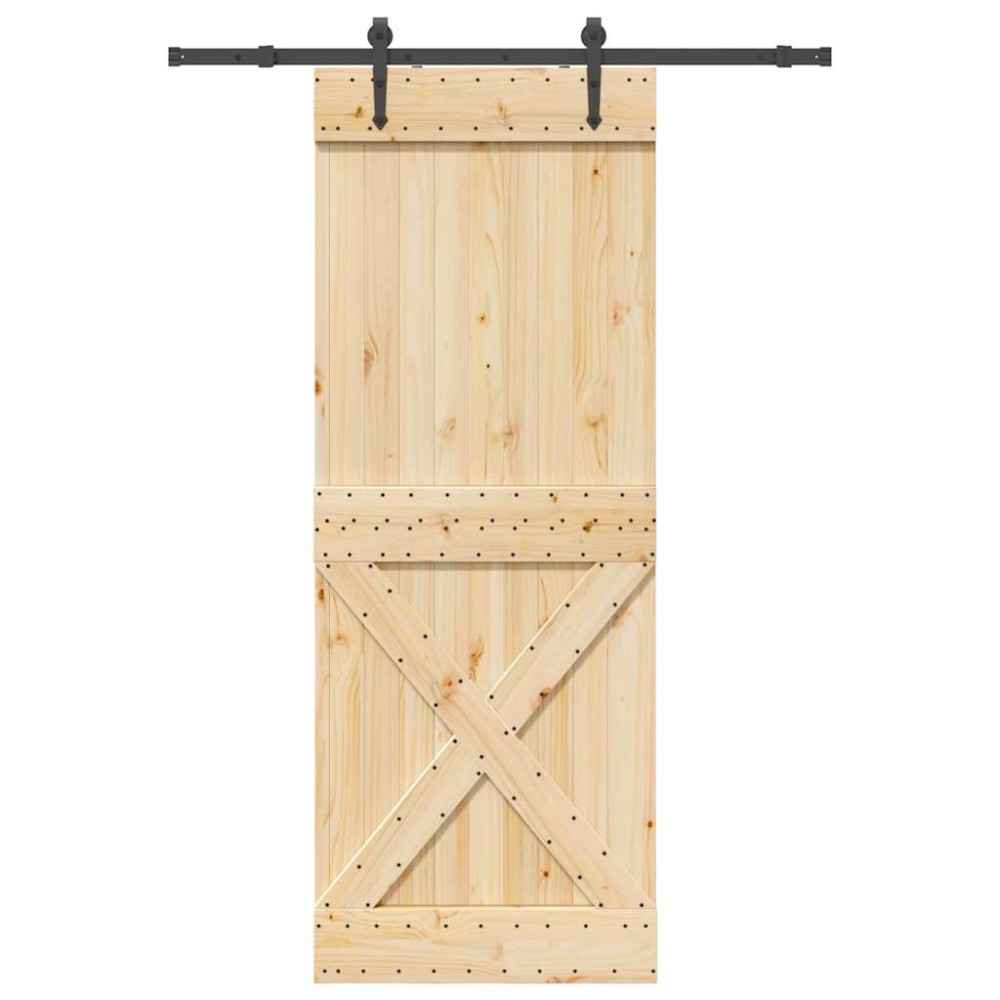vidaXL Ușă glisantă cu set de feronerie 85x210 cm, lemn masiv de pin