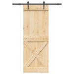 vidaXL Ușă glisantă cu set de feronerie 85x210 cm, lemn masiv de pin vidaXL Ușă glisantă cu set de feronerie 85x210 cm, lemn masiv de pin