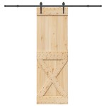 vidaXL Ușă glisantă cu set de feronerie 70x210 cm, lemn masiv de pin vidaXL Ușă glisantă cu set de feronerie 70x210 cm, lemn masiv de pin