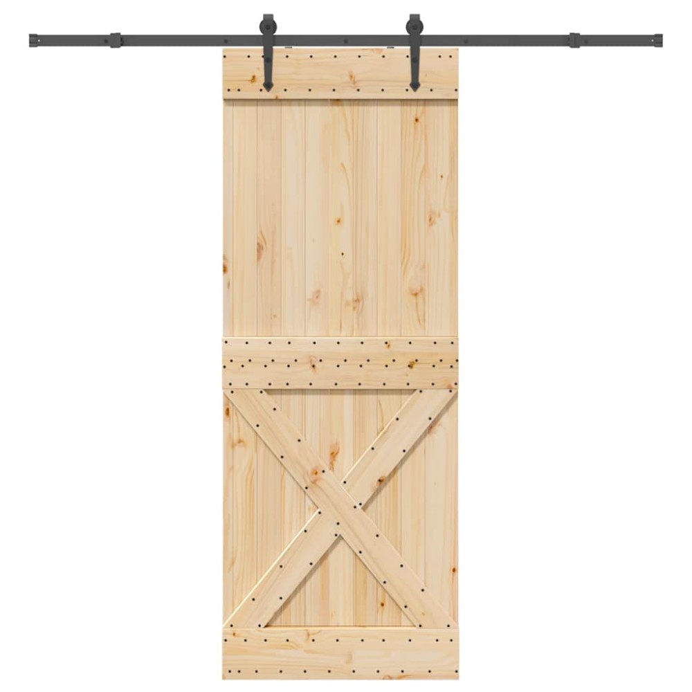 vidaXL Ușă glisantă cu set de feronerie 85x210 cm, lemn masiv de pin
