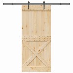 vidaXL Ușă glisantă cu set feronerie, 100x210 cm, lemn masiv de pin vidaXL Ușă glisantă cu set feronerie, 100x210 cm, lemn masiv de pin