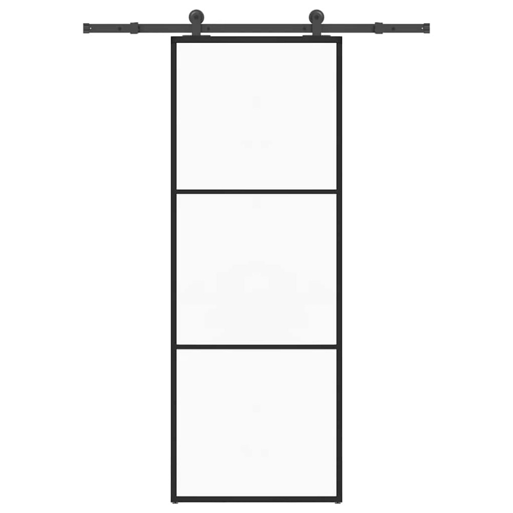 vidaXL Ușă glisantă cu set feronerie, 76x205 cm, sticlă ESG/aluminiu