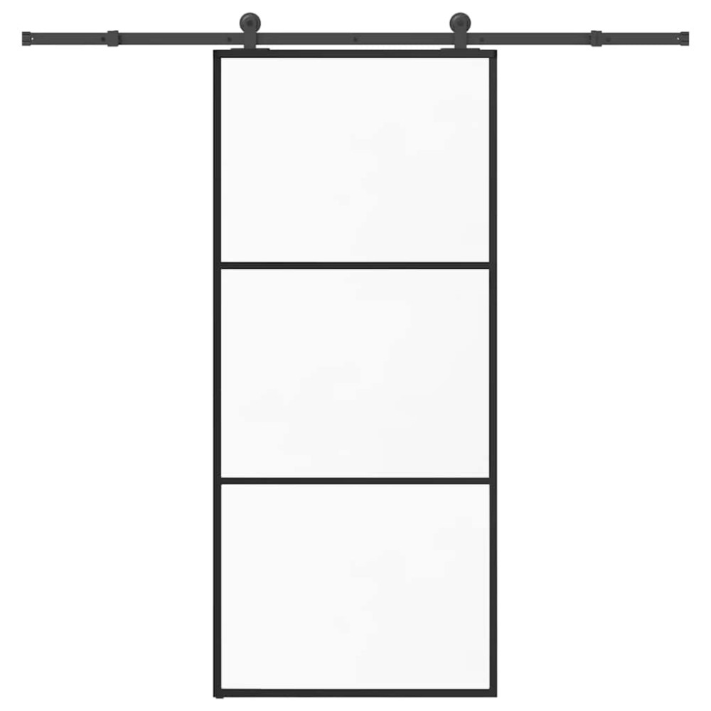 vidaXL Ușă glisantă cu set feronerie, 90x205 cm, sticlă ESG/aluminiu