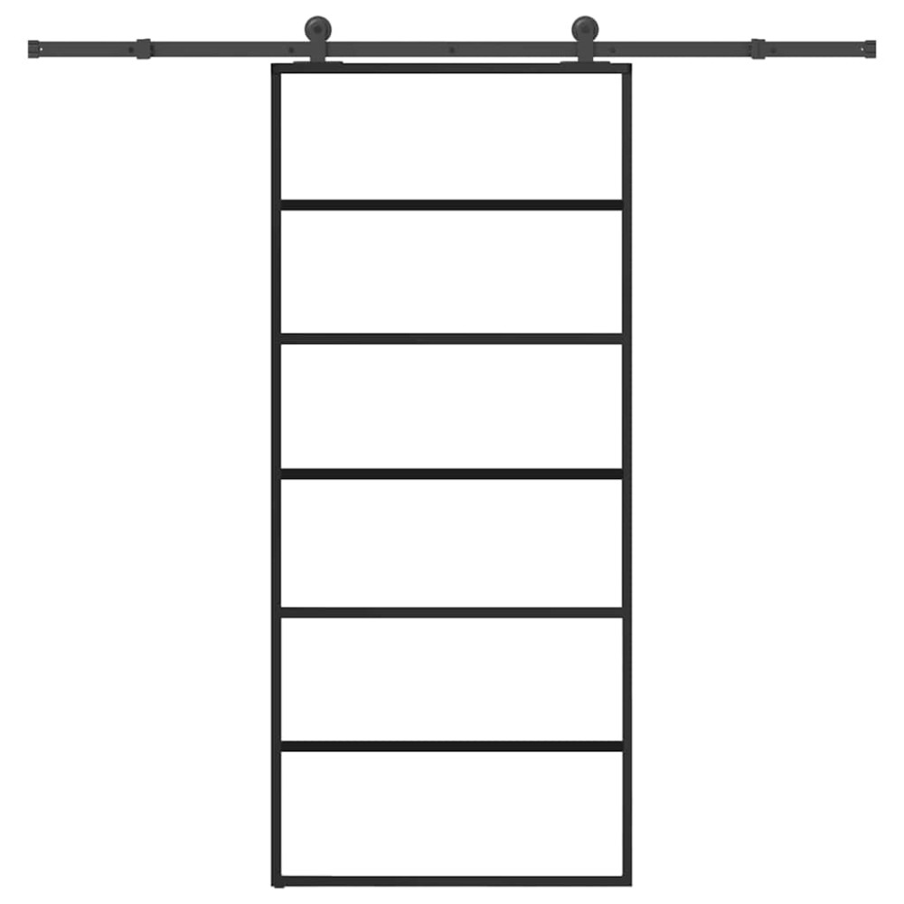 vidaXL Ușă glisantă cu set feronerie, 90x205 cm, sticlă ESG/aluminiu