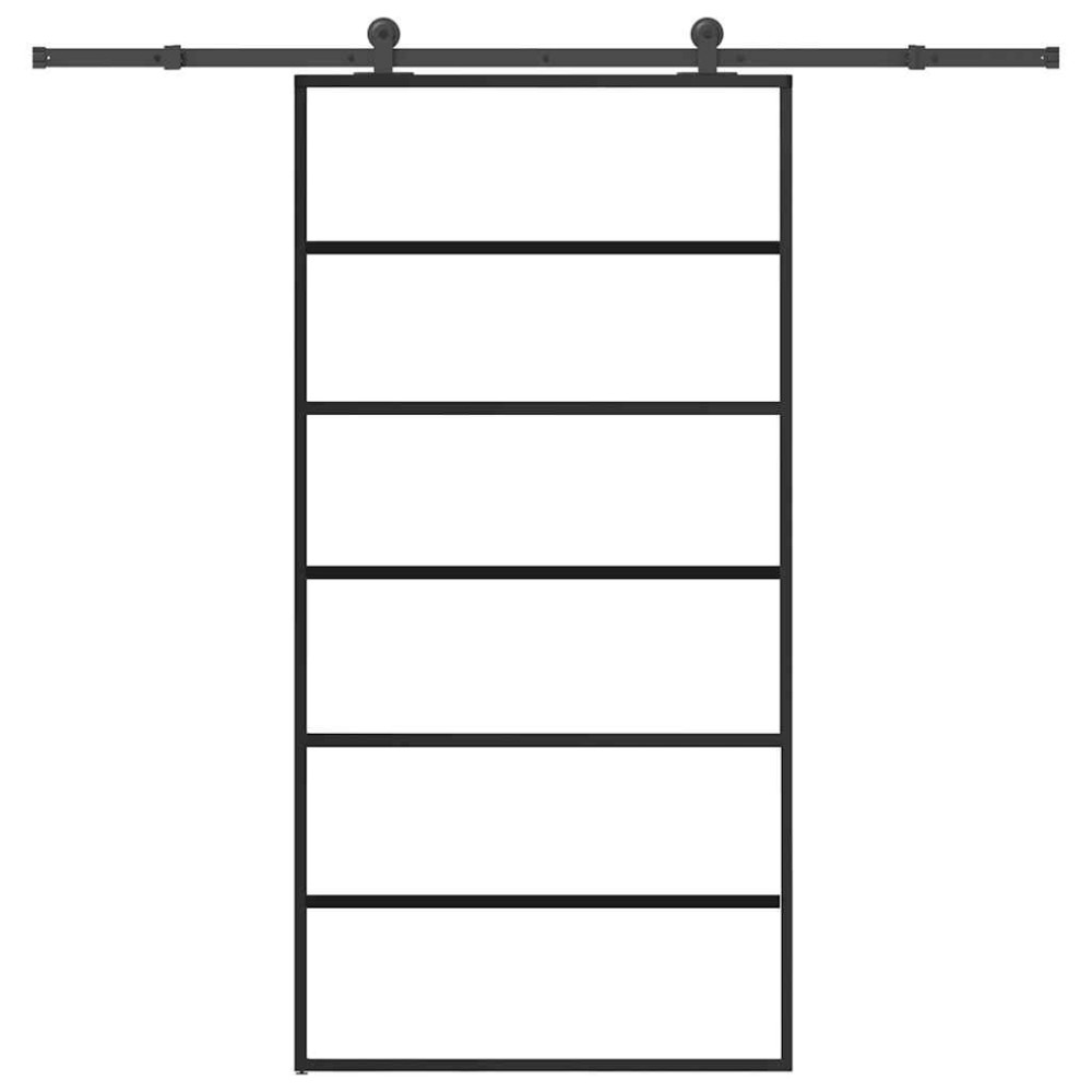 vidaXL Ușă glisantă cu set feronerie 102x205 cm ESG sticlă și aluminiu