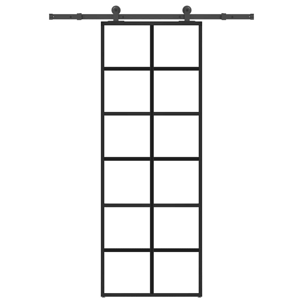 vidaXL Ușă glisantă cu set feronerie, 76x205 cm, sticlă ESG/aluminiu