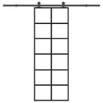 vidaXL Ușă glisantă cu set feronerie, 76x205 cm, sticlă ESG/aluminiu vidaXL Ușă glisantă cu set feronerie, 76x205 cm, sticlă ESG/aluminiu