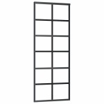 vidaXL Ușă glisantă cu set feronerie, 76x205 cm, sticlă ESG/aluminiu vidaXL Ușă glisantă cu set feronerie, 76x205 cm, sticlă ESG/aluminiu