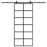 vidaXL Ușă glisantă cu set feronerie, 90x205 cm, sticlă ESG/aluminiu