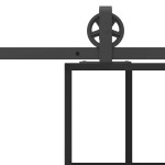 vidaXL Ușă glisantă cu set feronerie, 90x205 cm, sticlă ESG/aluminiu