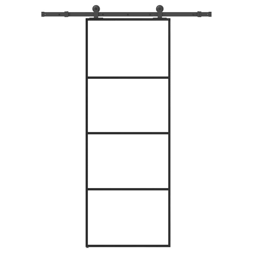 vidaXL Ușă glisantă cu set feronerie, 76x205 cm, sticlă ESG/aluminiu