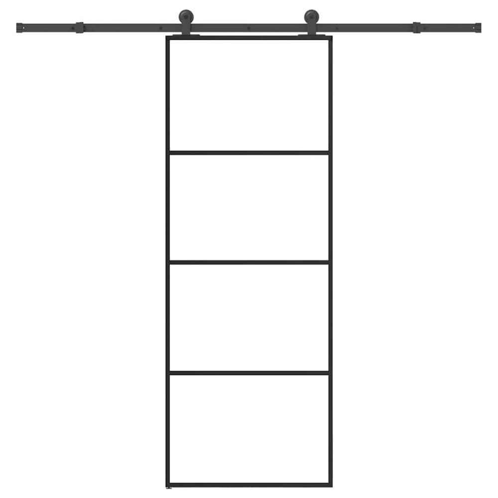 vidaXL Ușă glisantă cu set feronerie, 76x205 cm, sticlă ESG/aluminiu