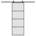 vidaXL Ușă glisantă cu set feronerie, 76x205 cm, sticlă ESG/aluminiu vidaXL Ușă glisantă cu set feronerie, 76x205 cm, sticlă ESG/aluminiu