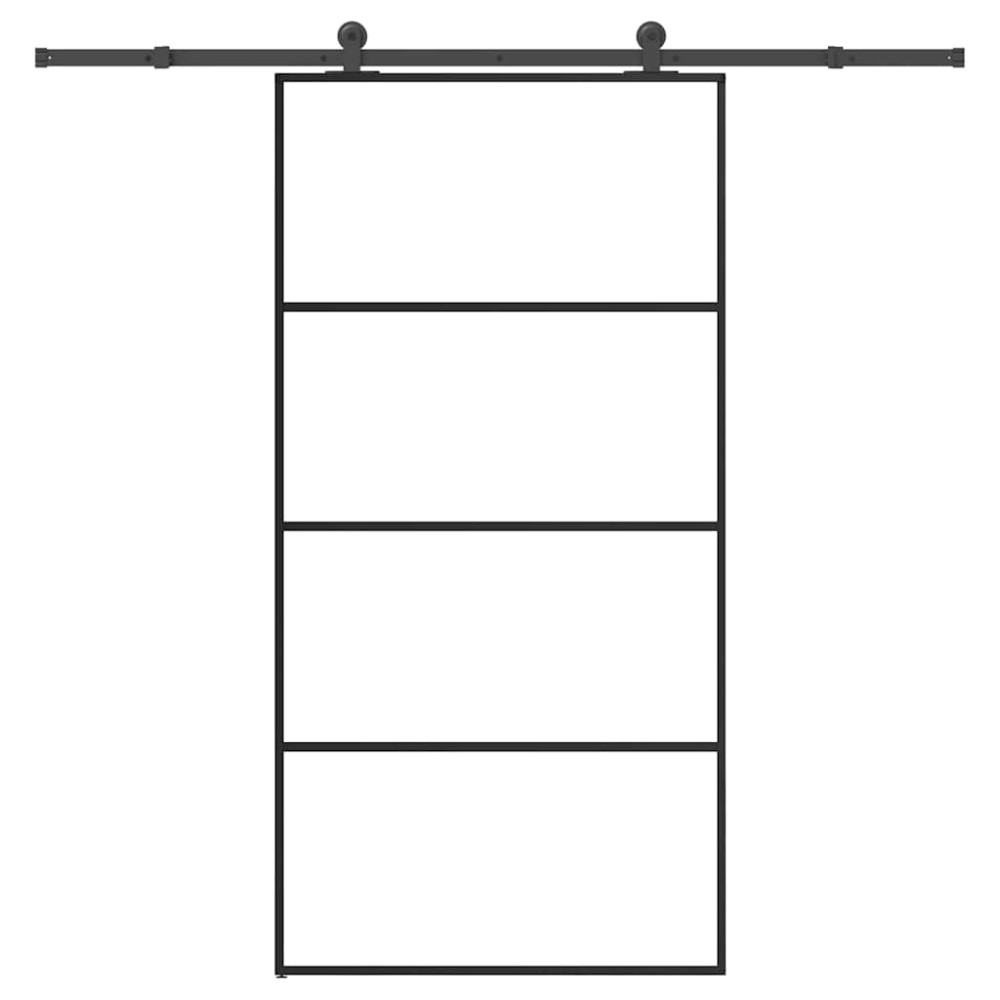 vidaXL Ușă glisantă cu set feronerie 102,5x205 cm sticlă ESG/aluminiu