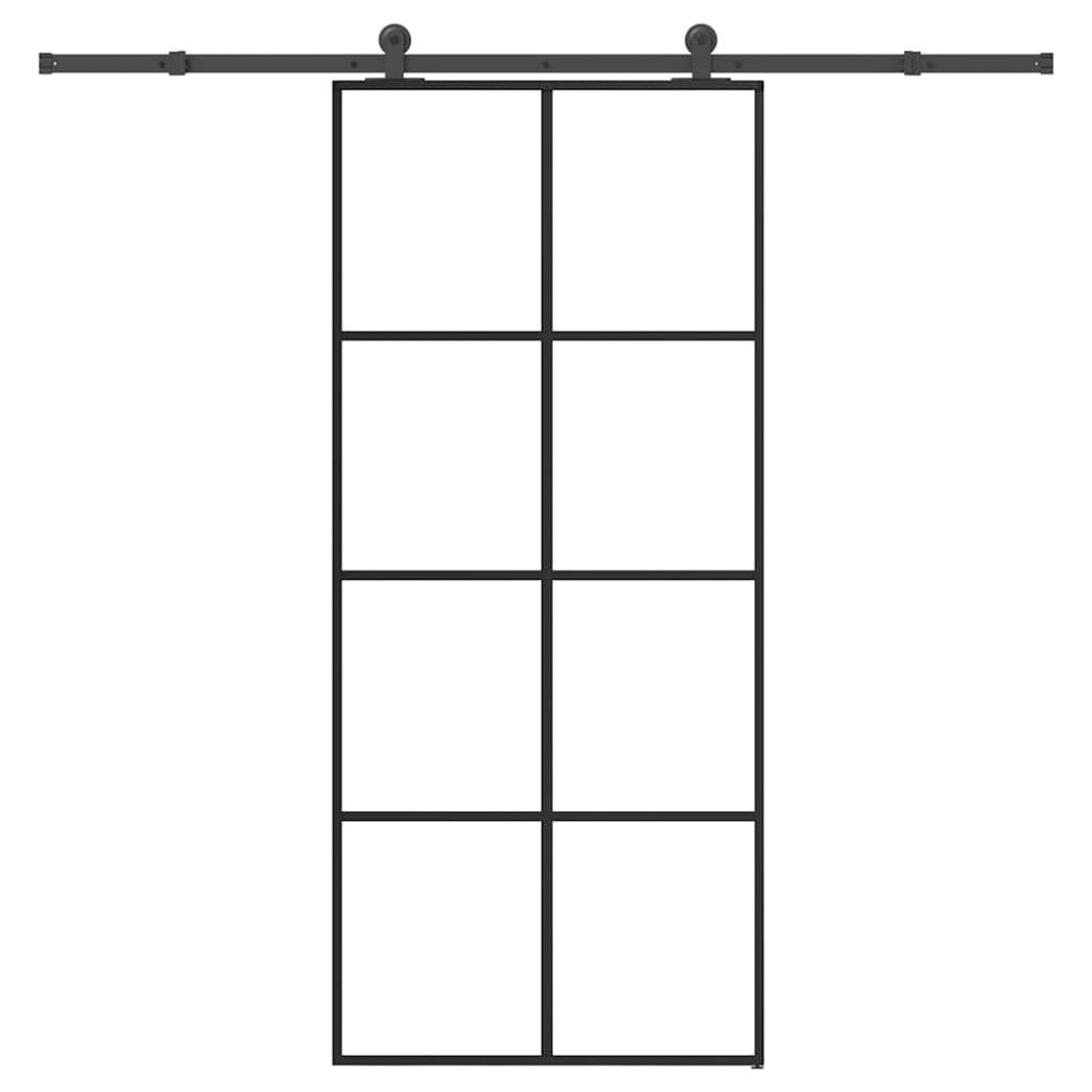 vidaXL Ușă glisantă cu set feronerie, 90x205 cm, sticlă ESG/aluminiu