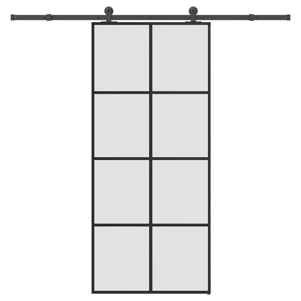 vidaXL Ușă glisantă cu set feronerie, 90x205 cm, sticlă ESG/aluminiu