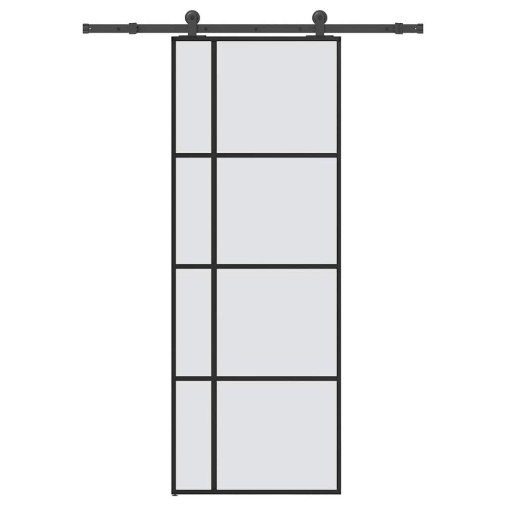 vidaXL Ușă glisantă cu set feronerie, 76x205 cm, sticlă ESG/aluminiu