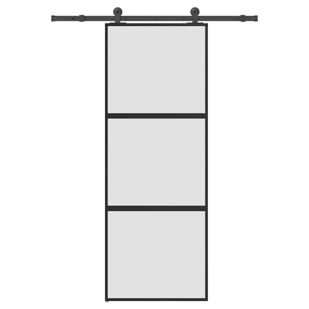 vidaXL Ușă glisantă cu set de feronerie sticlă temperată și aluminiu