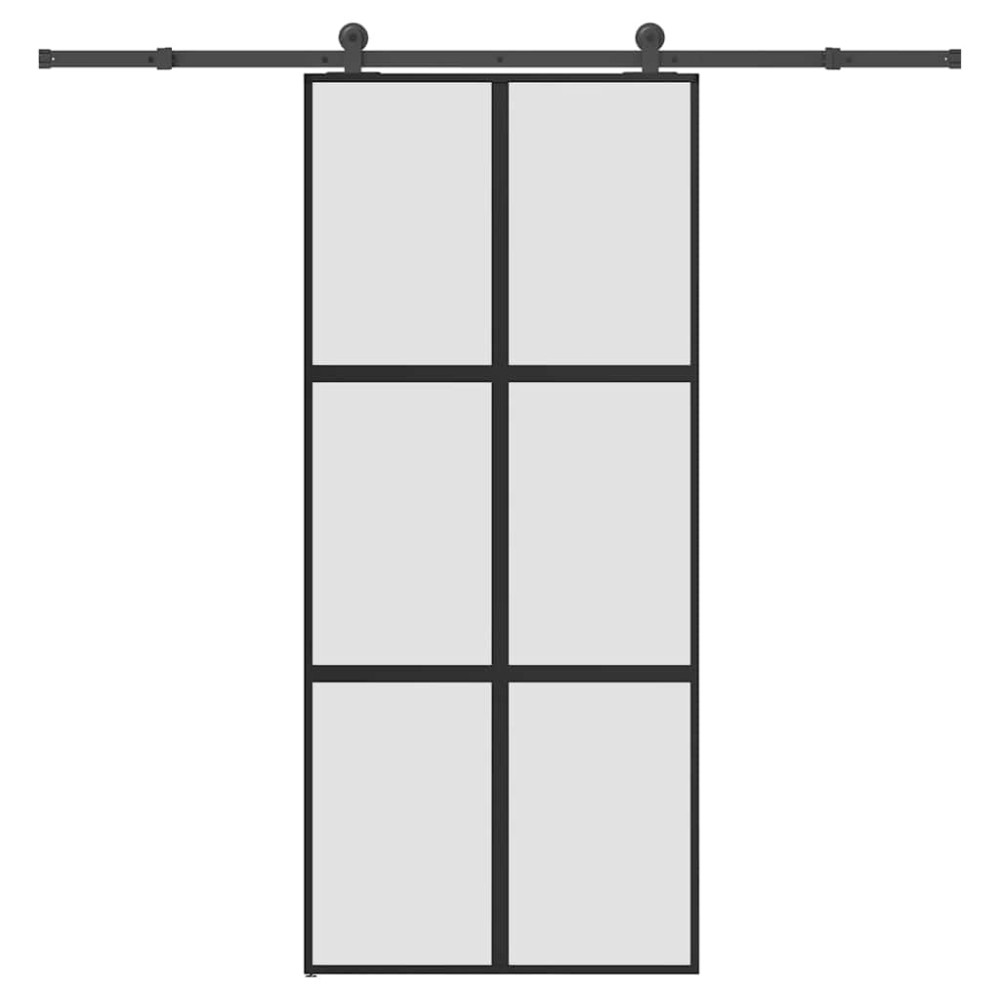 vidaXL Ușă glisantă cu set de feronerie sticlă temperată și aluminiu