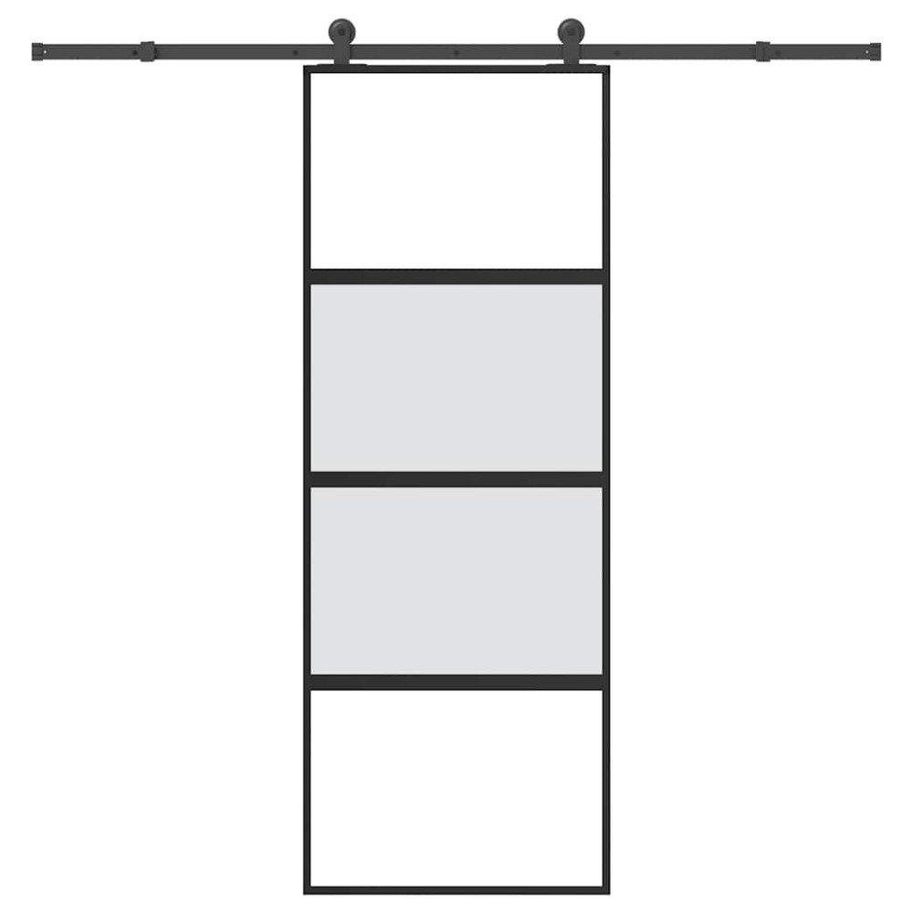 vidaXL Ușă glisantă cu set de feronerie sticlă temperată și aluminiu