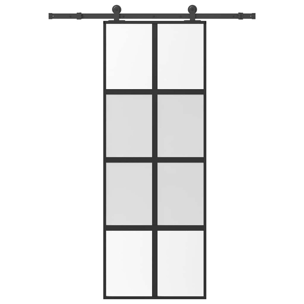vidaXL Ușă glisantă cu set de feronerie sticlă temperată și aluminiu