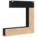vidaXL Dulap pentru cărți 3 pcs Stejar Negru 36 x 30 x 143 cm vidaXL Dulap pentru cărți 3 pcs Stejar Negru 36 x 30 x 143 cm