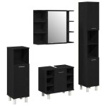 vidaXL Set de mobilier pentru baie 4 pcs Negru 30 x 30 x 179.5 cm vidaXL Set de mobilier pentru baie 4 pcs Negru 30 x 30 x 179.5 cm