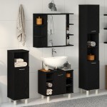 vidaXL Set de mobilier pentru baie 4 pcs Negru 30 x 30 x 179.5 cm vidaXL Set de mobilier pentru baie 4 pcs Negru 30 x 30 x 179.5 cm