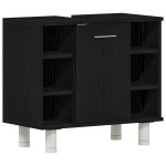 vidaXL Set de mobilier pentru baie 4 pcs Negru 30 x 30 x 179.5 cm vidaXL Set de mobilier pentru baie 4 pcs Negru 30 x 30 x 179.5 cm