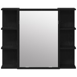 vidaXL Set de mobilier pentru baie 3 pcs Negru 30 x 30 x 179.5 cm