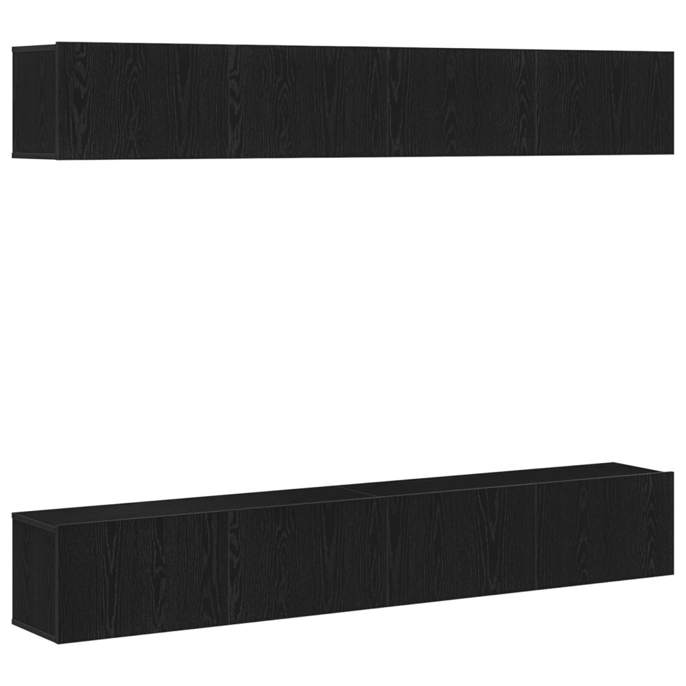 vidaXL Set comodă TV 4 pcs Stejar negru 100 x 30 x 30 cm Lemn compozit