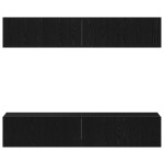 vidaXL Set comodă TV 4 pcs Stejar negru 80 x 30 x 30 cm Lemn compozit vidaXL Set comodă TV 4 pcs Stejar negru 80 x 30 x 30 cm Lemn compozit