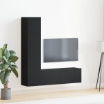 vidaXL Set comodă TV Pe perete 4 pcs Stejar negru 130.5 x 30 x 140 cm