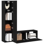 vidaXL Set comodă TV Pe perete 4 pcs Stejar negru 130.5 x 30 x 140 cm