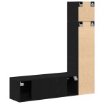 vidaXL Set comodă TV Pe perete 4 pcs Stejar negru 130.5 x 30 x 140 cm