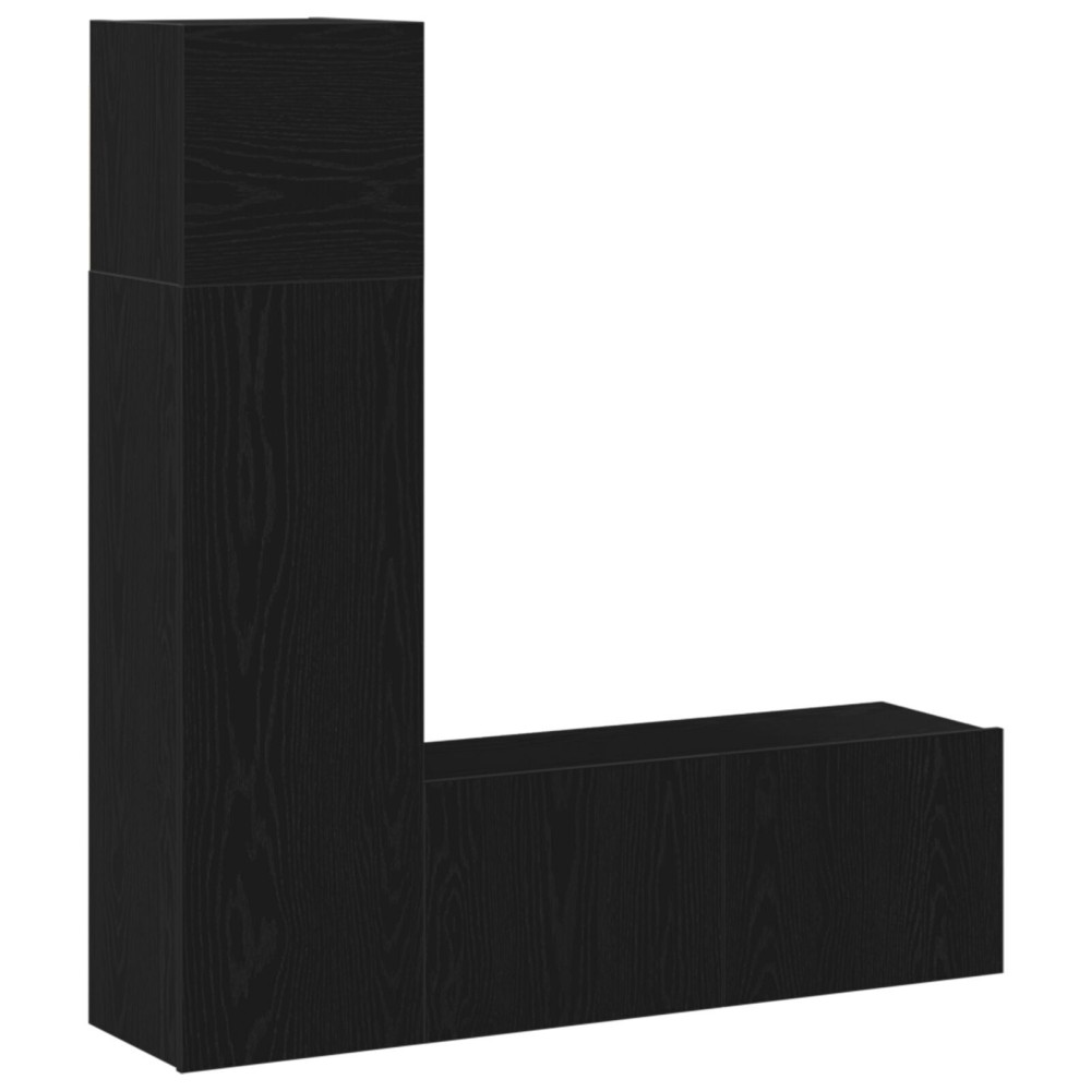 vidaXL Set comodă TV Pe perete 3 pcs Stejar negru 130.5 x 30 x 140 cm