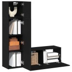 vidaXL Set comodă TV Pe perete 3 pcs Stejar negru 130.5 x 30 x 140 cm