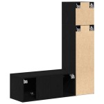 vidaXL Set comodă TV Pe perete 3 pcs Stejar negru 130.5 x 30 x 140 cm