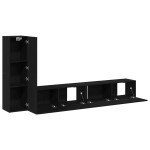 vidaXL Set comodă TV 3 pcs Stejar negru 100 x 30 x 30 cm Lemn compozit