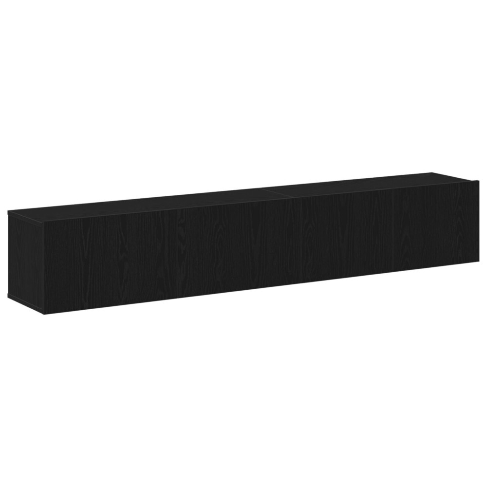 vidaXL Set TV din lemn negru, 2 piese