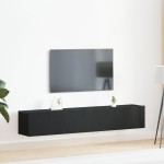 vidaXL Set TV din lemn negru, 2 piese
