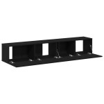 vidaXL Set TV din lemn negru, 2 piese