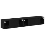 vidaXL Set TV din lemn negru, 2 piese