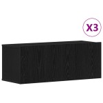 vidaXL Set mobilă TV 3 piese - Negru, Lemn aglomerat