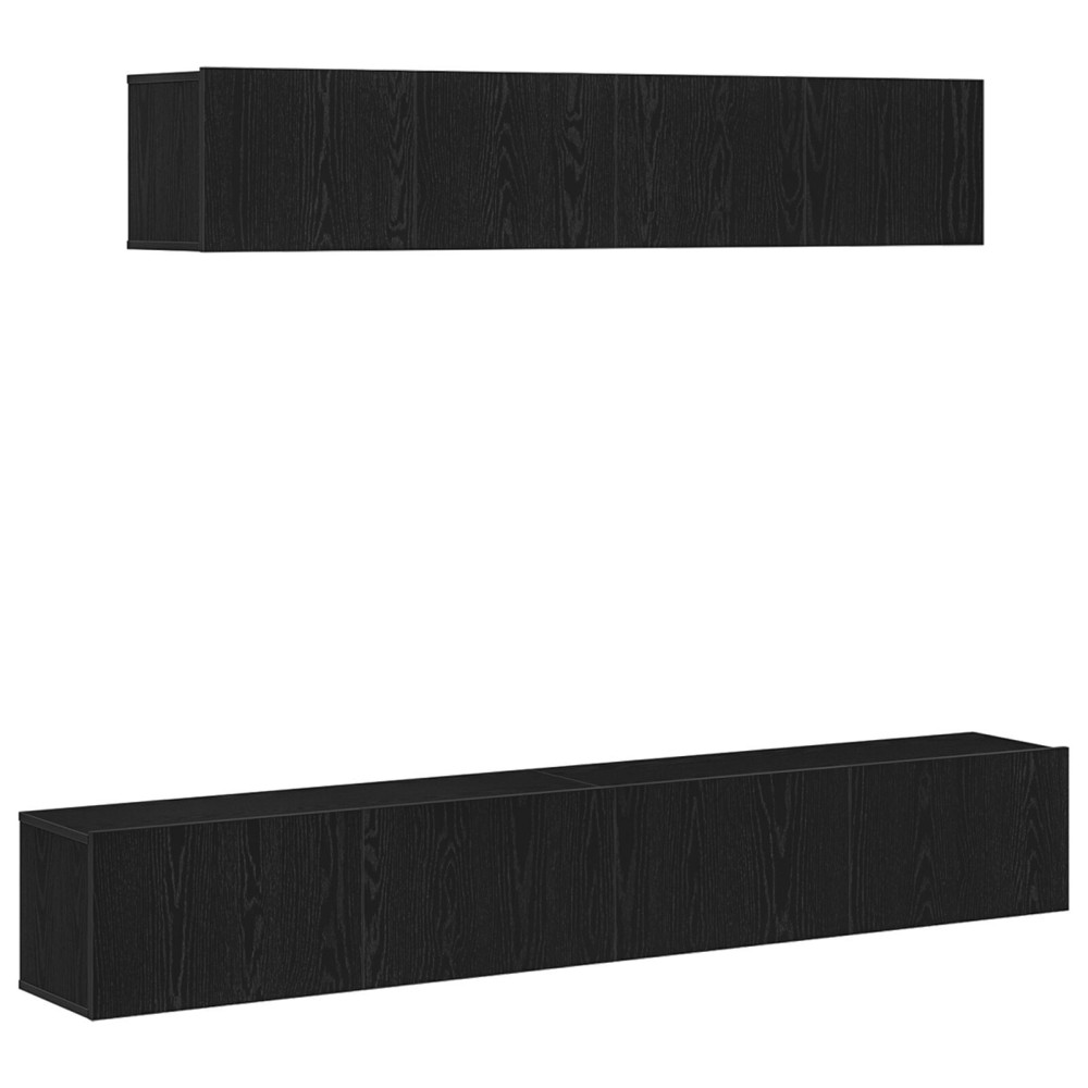 vidaXL Set comodă TV 4 pcs Stejar negru 100 x 30 x 30 cm Lemn compozit