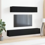 vidaXL Set comodă TV 4 pcs Stejar negru 100 x 30 x 30 cm Lemn compozit vidaXL Set comodă TV 4 pcs Stejar negru 100 x 30 x 30 cm Lemn compozit