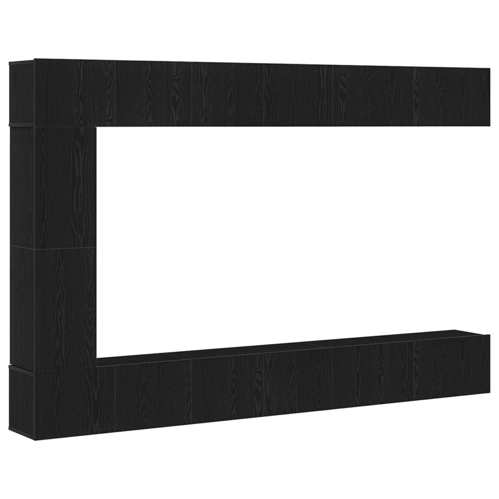 vidaXL Set comodă TV Pe perete 9 pcs Stejar negru 30.5 x 30 x 110 cm